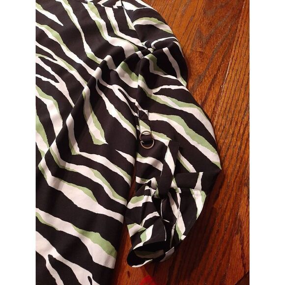 Small Jones New York Signature Zebra Striped Animal Print Blouse - Picture 3 of 3